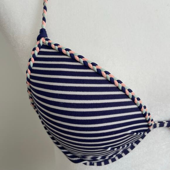 Victoria's Secret The Fabulous Striped Halter Bikini Top 34B - Picture 5 of 9